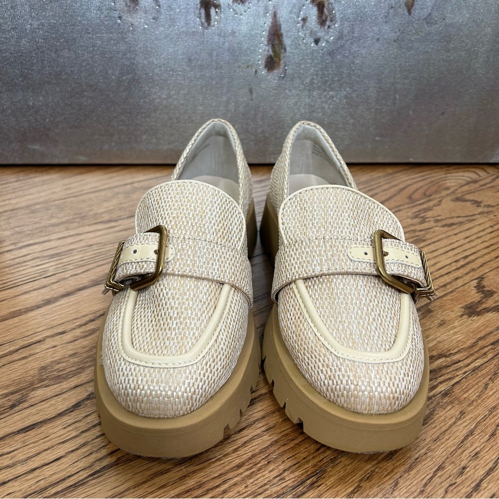*SOLD*DV Dolce Vita | Ericka Loafer Raffia Cream Chunky Buckle Detail Size 6 - Picture 4 of 12